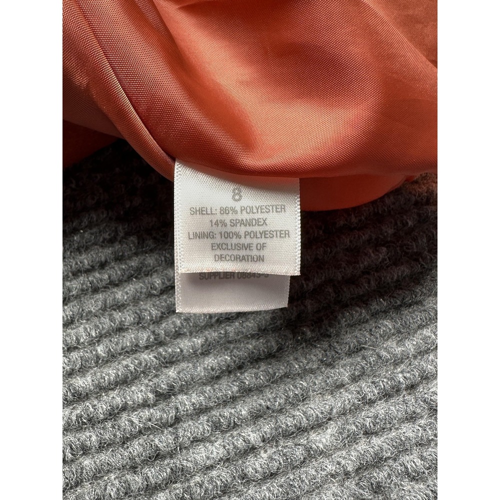 Bisou Bisou Skirt Womens 8 Orange Faux Suede Studded Asymmetrical Hem Lined Zip - Picture 5 of 8